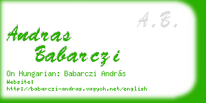 andras babarczi business card