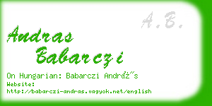 andras babarczi business card